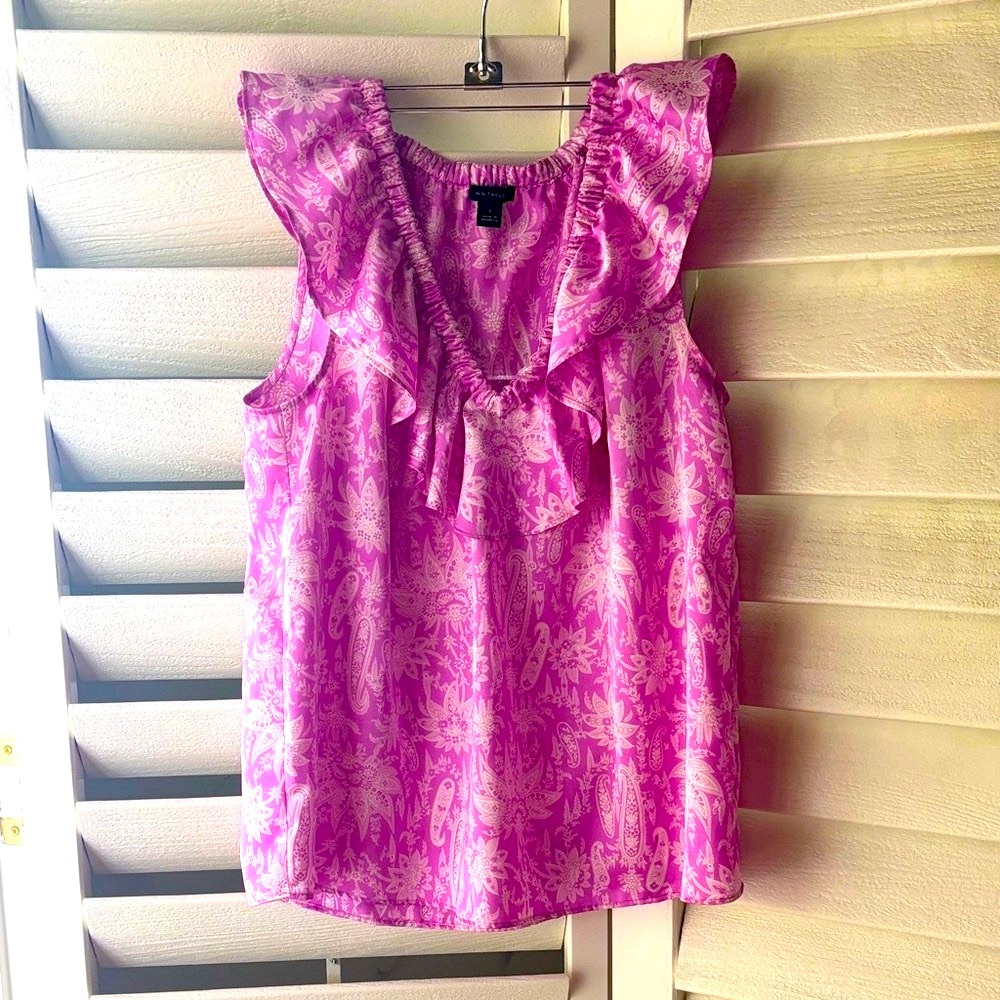 Purple Ann Taylor Ruffled Women's Sm Top